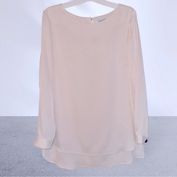 Elizabeth McKay Size 4 White Silky Blouse - Picture 1 of 5